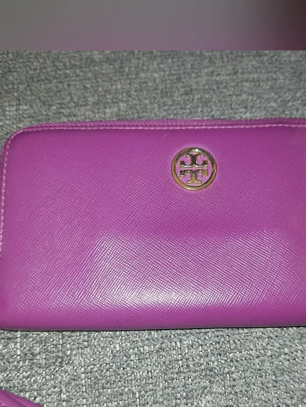Tory Burch Fuchsia Saffiano Leather Crossbody Wallet